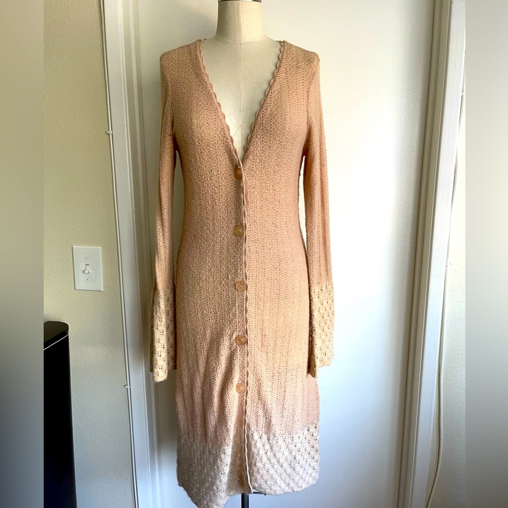 Anthropologie Sleeping on Snow 2tone Duster / Size M / lt. taupe-Beige